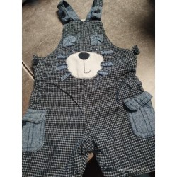 Salopette carreaux bleu...