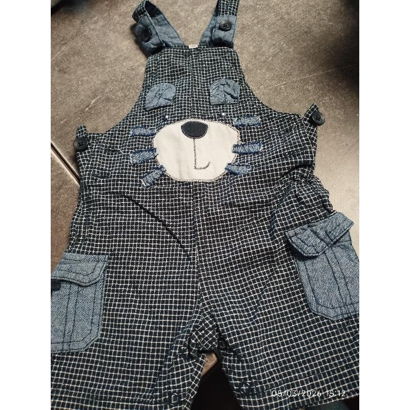 Salopette carreaux bleu TAILLE 12 mois