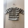 Pull gris et bleu rayer TAILLE 1 mois