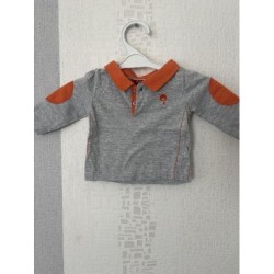 Polo gris orange TAILLE 3 mois
