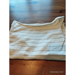 Pull blanc rayé argenté mim...