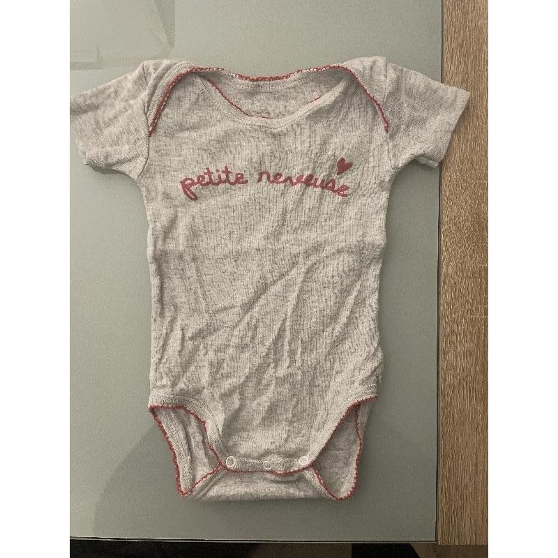 Body manches courtes gris petite rêveuse 9 mois TAILLE 9 mois