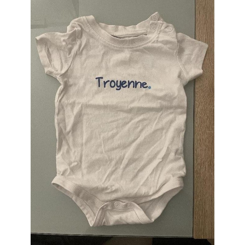 Body manches courtes blanc troyenne 12 mois TAILLE 12 mois