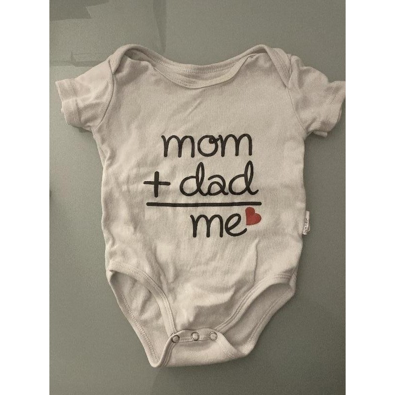 Body manches courtes blanc mom dad 3/6 mois TAILLE 3/6 mois