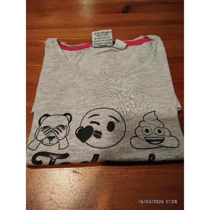 T shirt emoji gris rose TAILLE 12