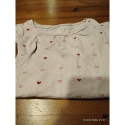 T shirt rose coeur tex...
