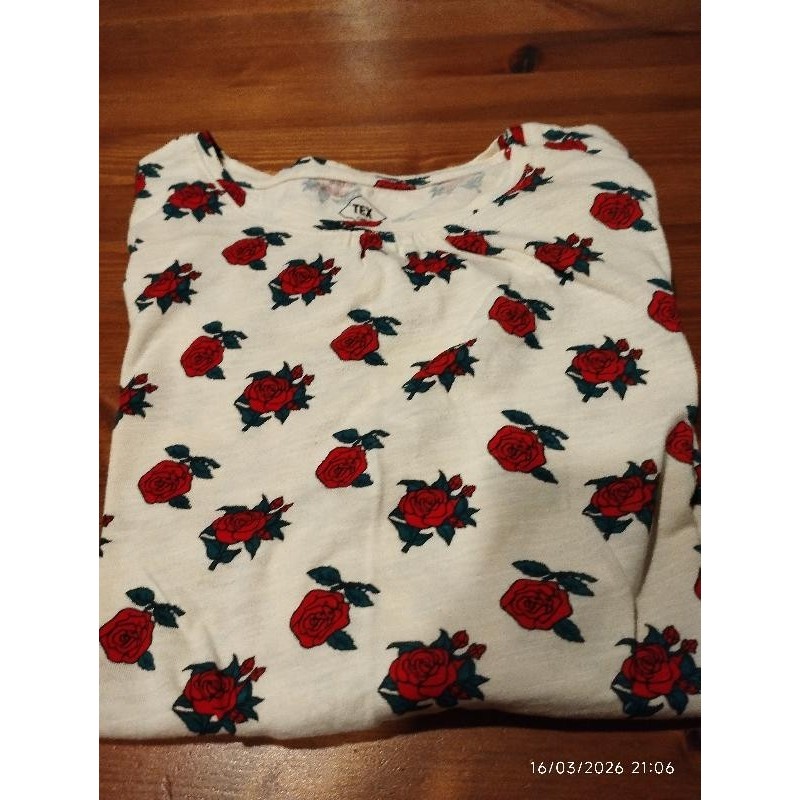 Tshirt ml tex rose rouge TAILLE 11-12