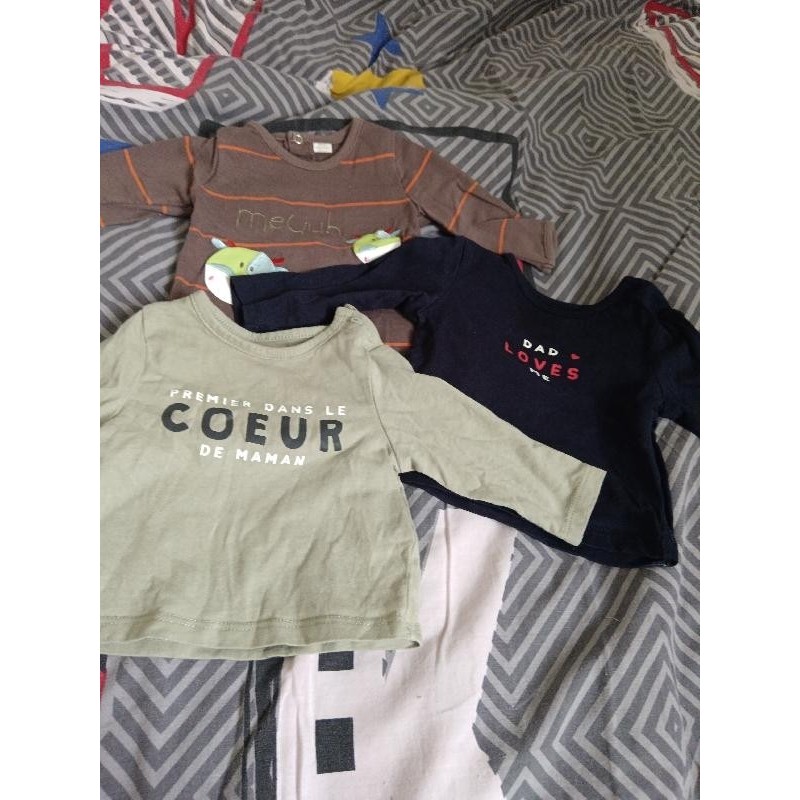 Lot 3 t shirt ml TAILLE 1 mois 