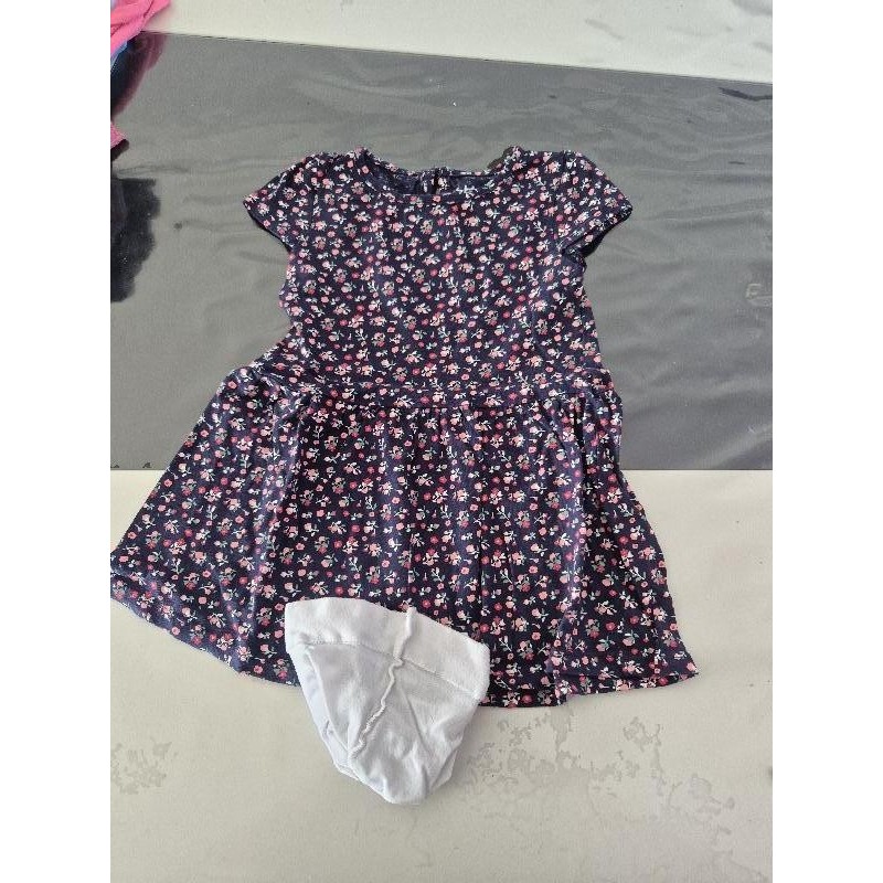 Ensemble robe fleurie+ collant blanc 18 mois  TAILLE 18 mois