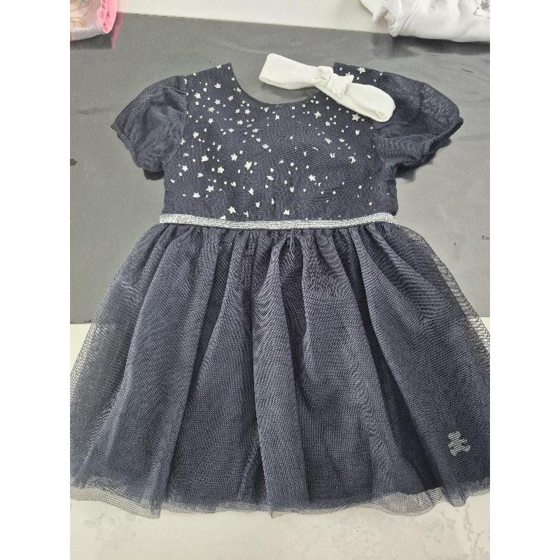 Robe marine  +bandeau blanc TAILLE 24 mois