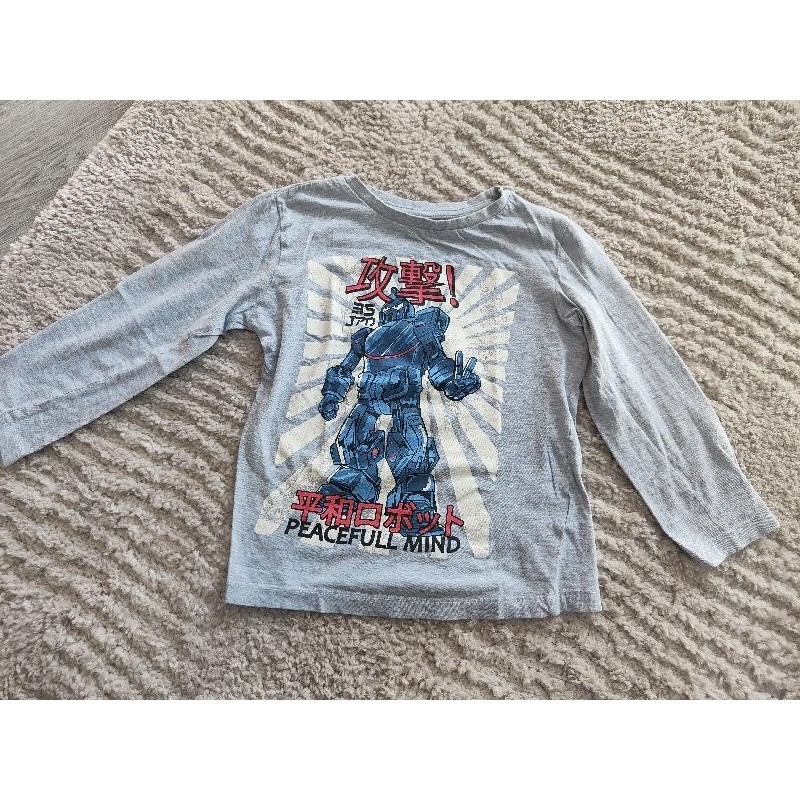 T shirt ml tissaia gris robot  TAILLE 8