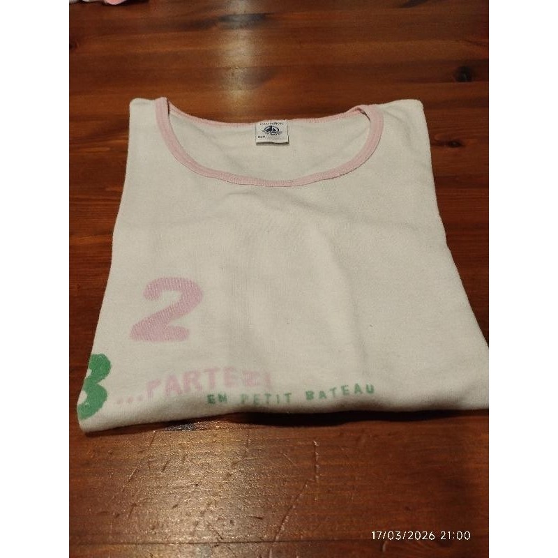 Tshirt petit bateau blanc rose TAILLE 10