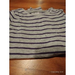 Tshirt ml gris rayé violet...