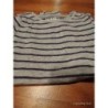 Tshirt ml gris rayé violet TAILLE 10