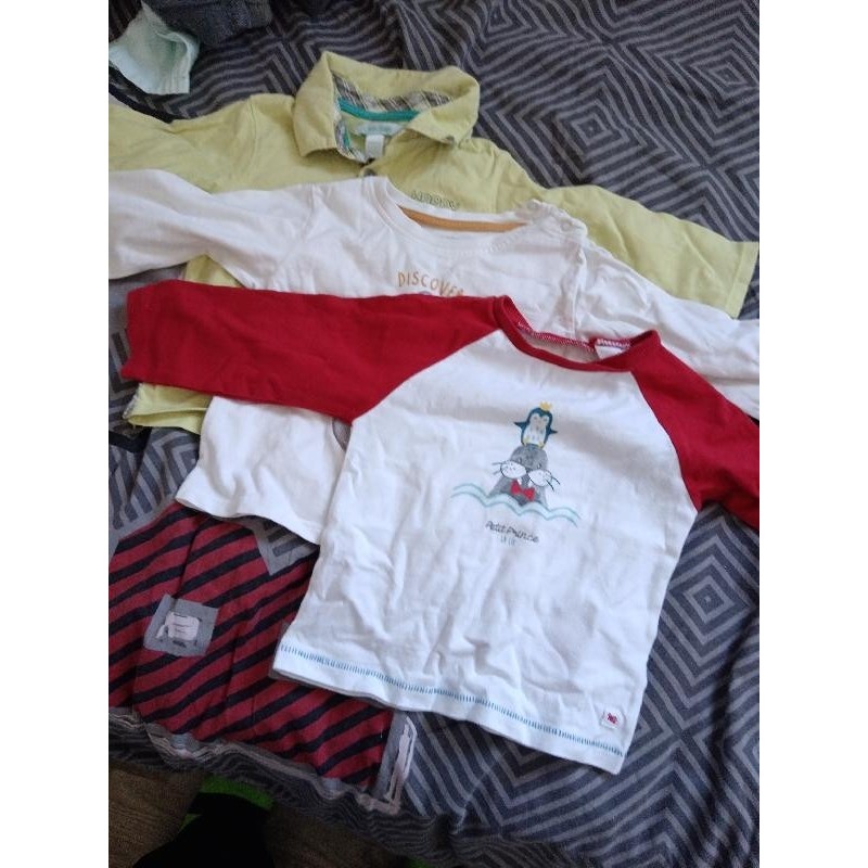 Lot 3 t shirt ml TAILLE 12 mois