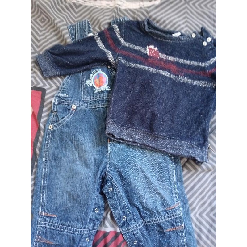 Lot salopette + pull TAILLE 12 mois