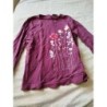 T-shirt ML bordeau avec fleurs TAILLE 11