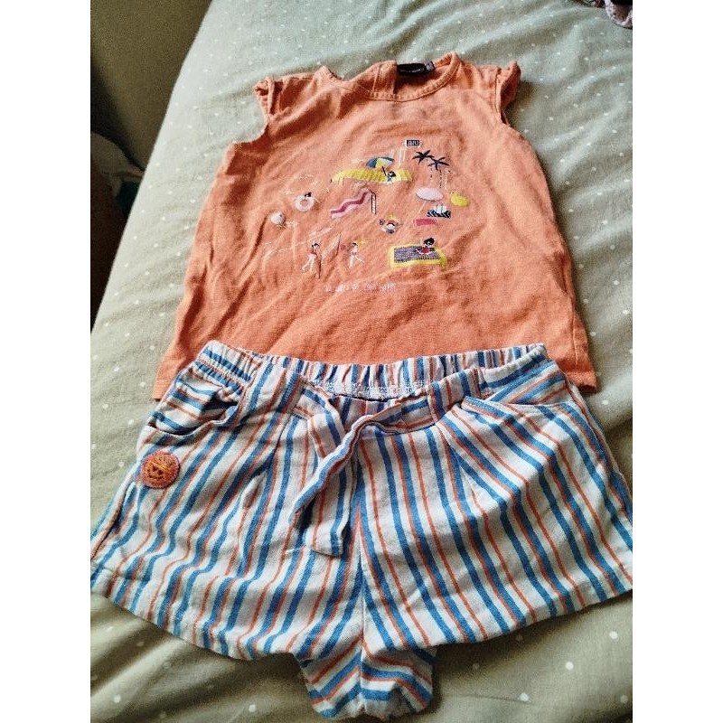 Ens débardeur short orange ble TAILLE 7