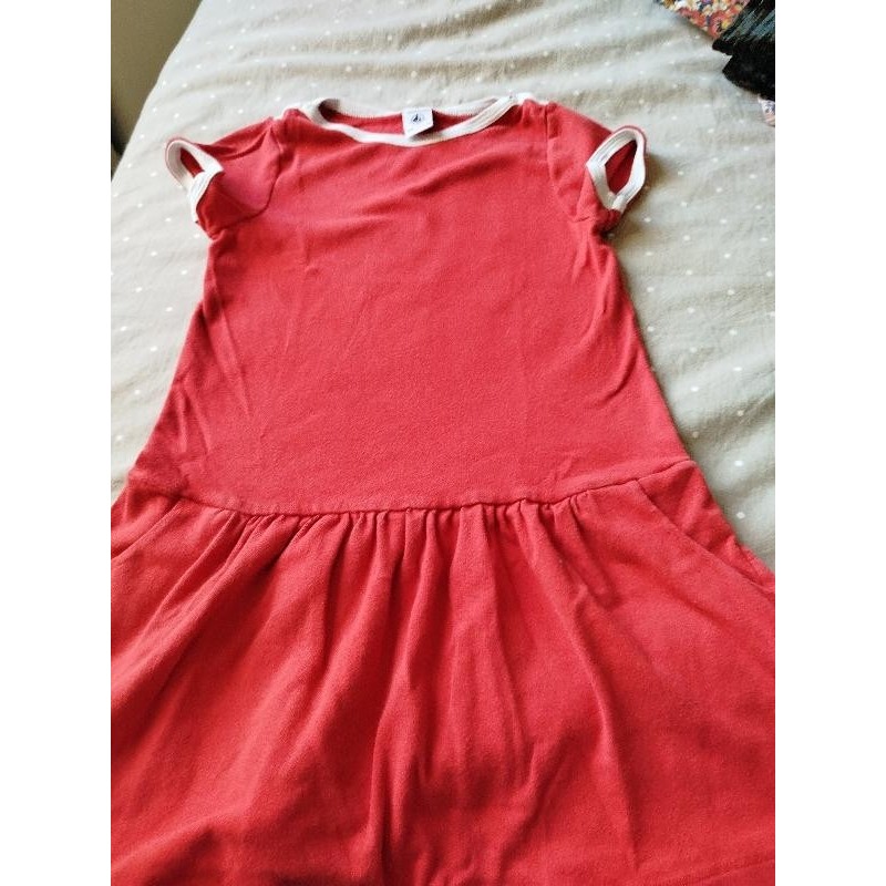 Robe jersey rouge bords blanc TAILLE 6