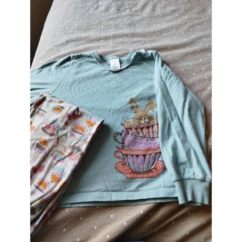 Pyjama ML bleu lapin et tasses TAILLE 4