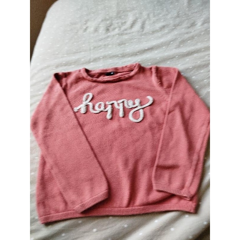 Pull rose brodé happy TAILLE 6