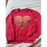 Pull rouge à coeur en sequins TAILLE 4-6