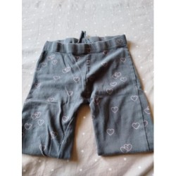 Legging gris coeurs rose...