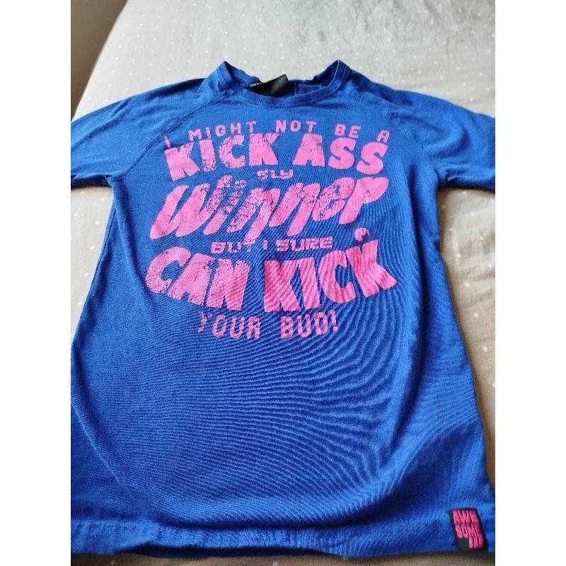 T-shirt bleu imprimé fushia  TAILLE 11-12 