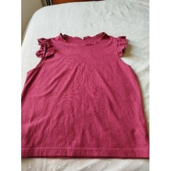 Top bordeaux à volants...