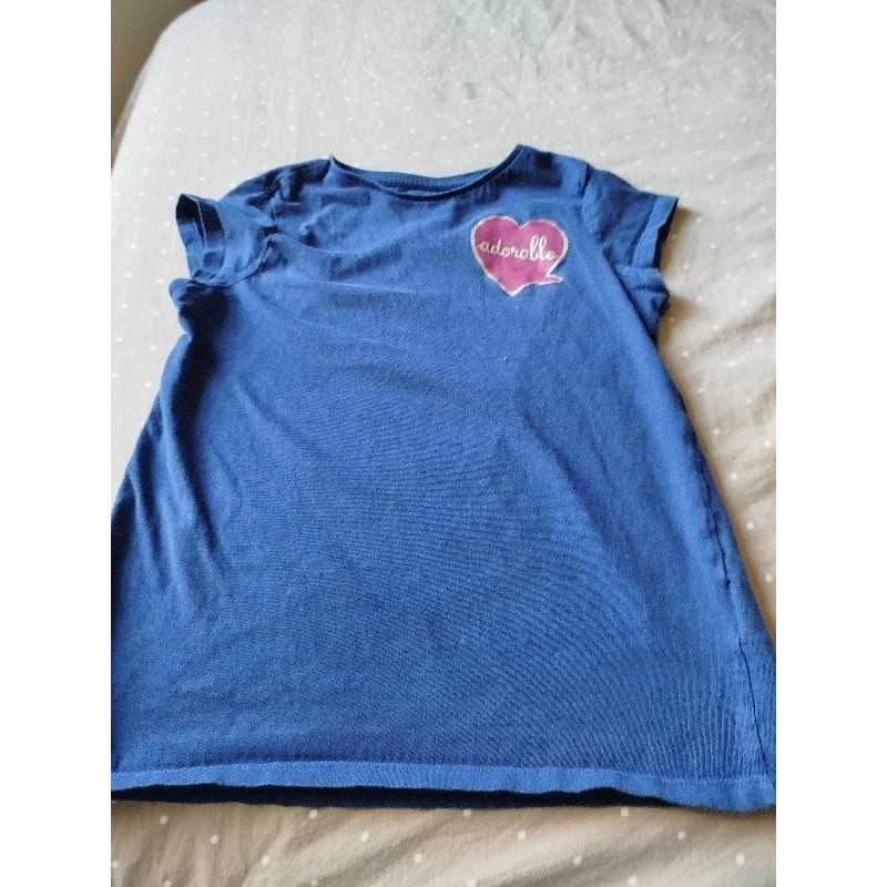 T-shirt MC bleu coeur adorable TAILLE 13