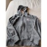 Sweat capuche velour gris zip TAILLE 5-6