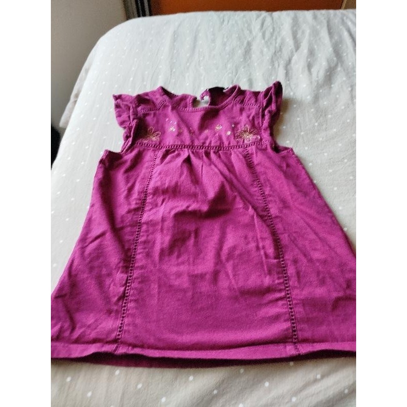 Top bordeaux brodé fleurs TAILLE 8