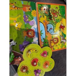 3 puzzles en bois animaux 