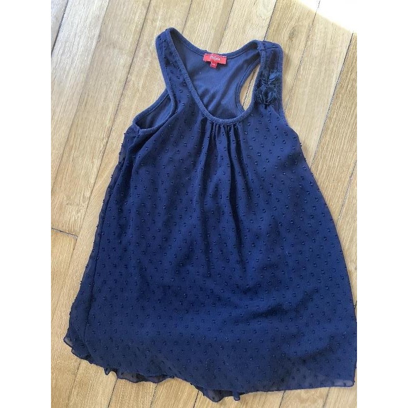 Robe bleu marine plumetis Tissaia 6ans