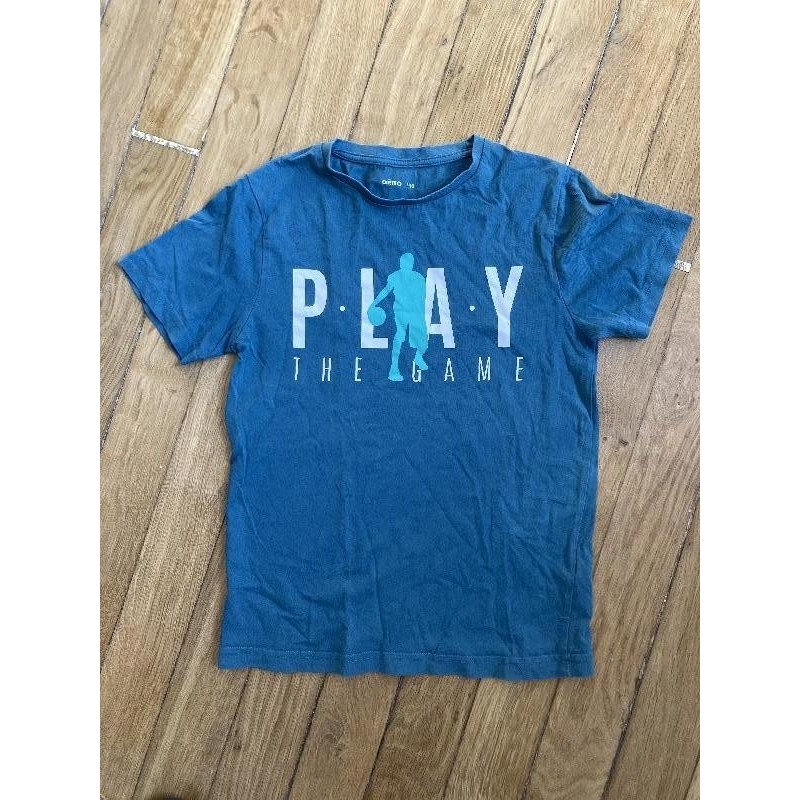 T-shirt turquoise basket Gemo 10ans