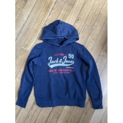 Sweat capuche bleu...