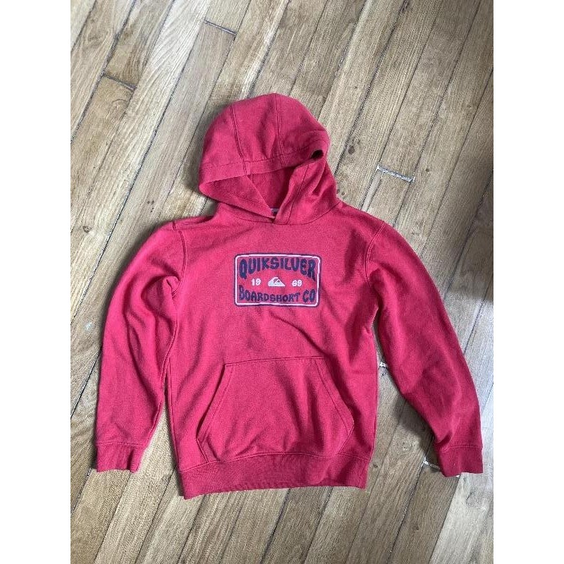 Sweat capuche rouge QuickSilver 10ans