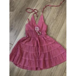 Robe rose volants 2ans