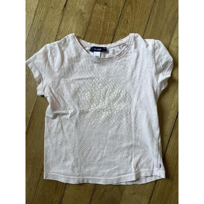 T-shirt rose fleur Okaidi 5a
