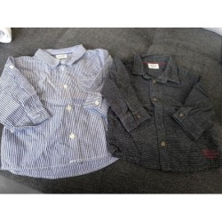 Lot 2 chemises ML rayé...