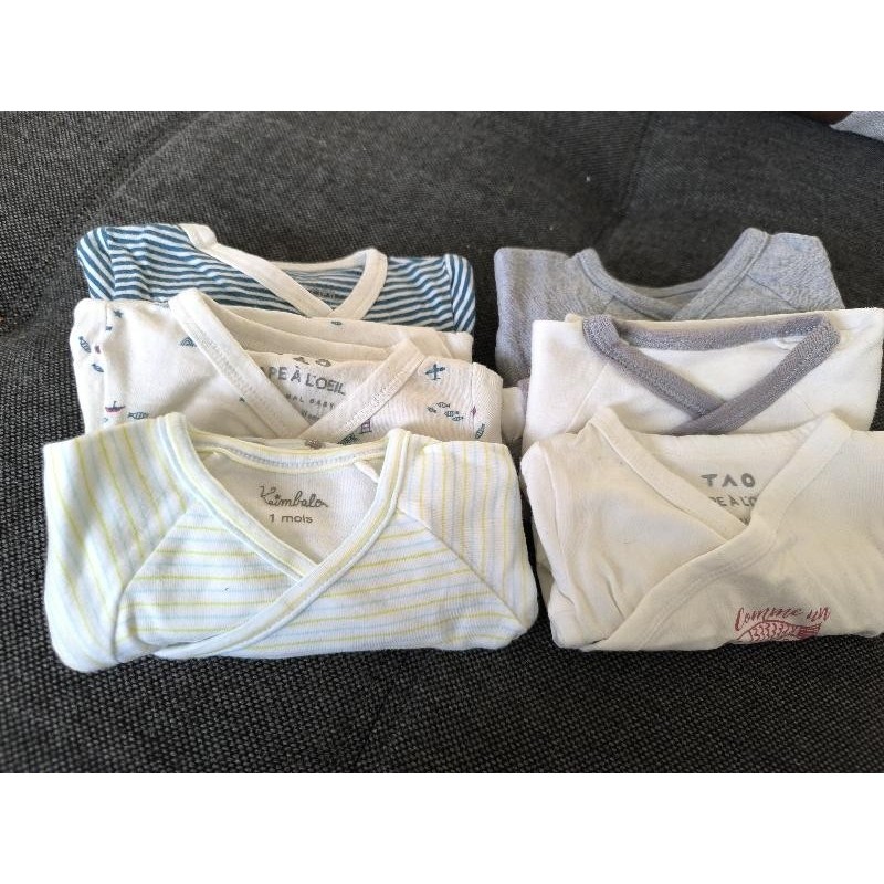 Lot 6 body ML TAILLE 1 mois