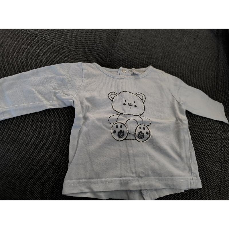 T-shirt ML bleu ciel TAILLE 1 mois