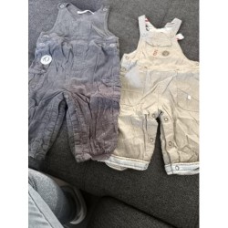 Lot 2 salopettes beige gris...