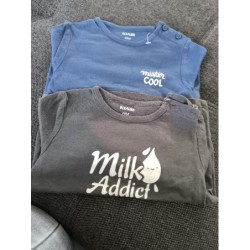 Lot 2 t-shirt ML bleu gris...