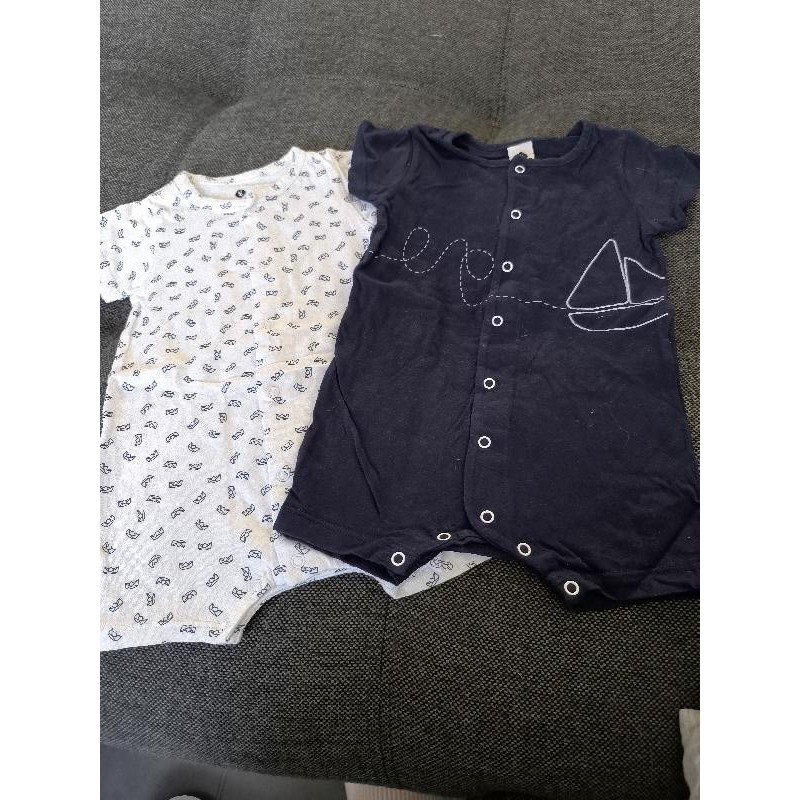 Lot 2 combicourte bleu et blan TAILLE 6 mois