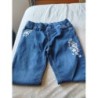 Jean bleu brodé perroquet  TAILLE 12 ans 