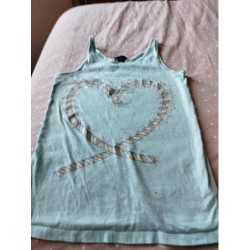 Débardeur turquoise sequin...
