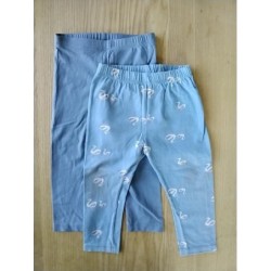 Lot 2 leggings bleu cygnes...