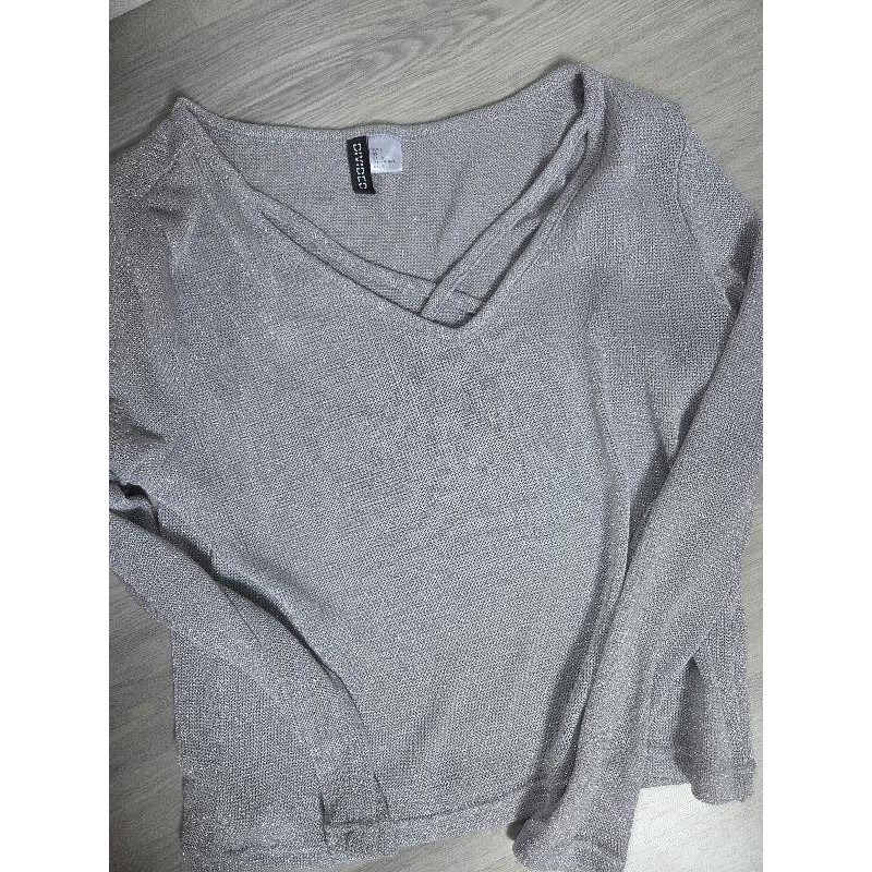 Haut pailleté gris TAILLE L