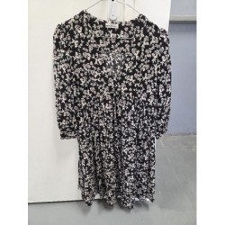 Robe noir fleuri camaïeu S...